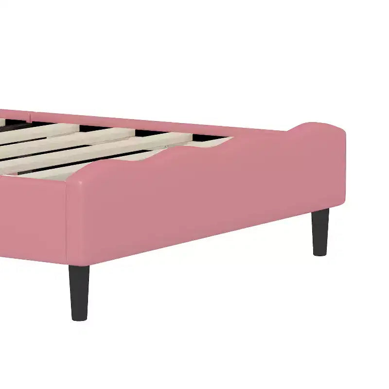 Lit pour enfants Princesse avec cadre en bois et tête de lit capitonnée