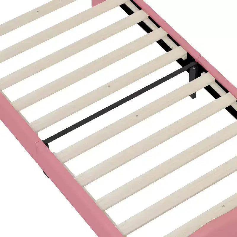 Lit pour enfants Princesse avec cadre en bois et tête de lit capitonnée