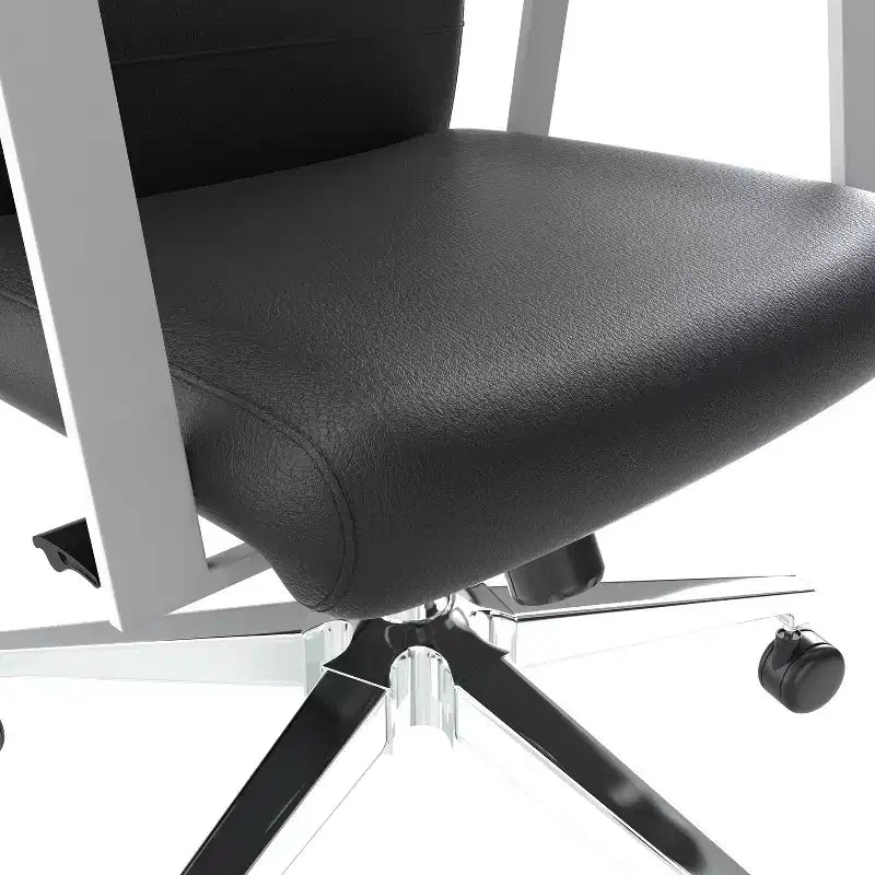 Sièges de bureau ergonomiques en similicuir noir, réglables en hauteur
