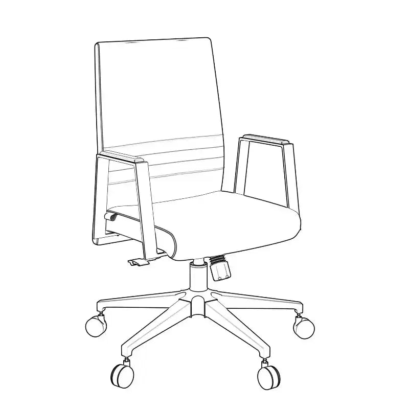 Sièges de bureau ergonomiques en similicuir noir, réglables en hauteur