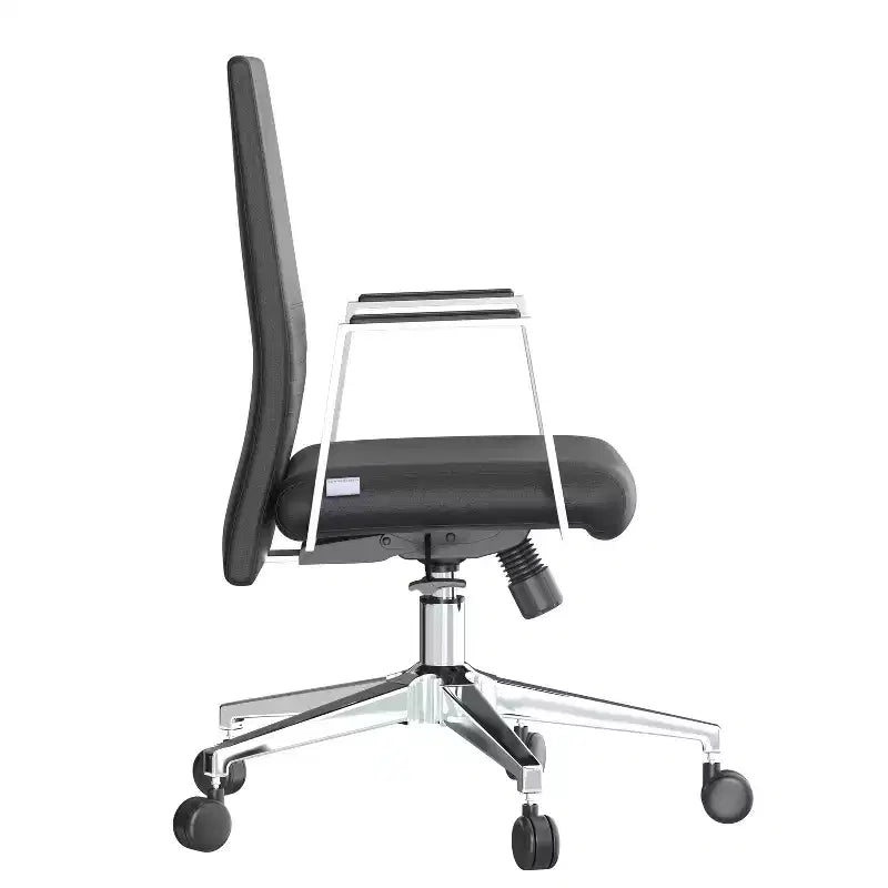 Sièges de bureau ergonomiques en similicuir noir, réglables en hauteur