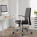 Sièges de bureau ergonomiques en similicuir noir, réglables en hauteur