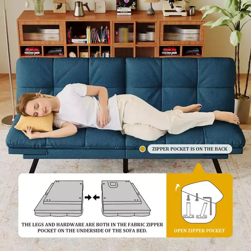 Canapé-lit convertible futon moderne en mousse à mémoire de forme