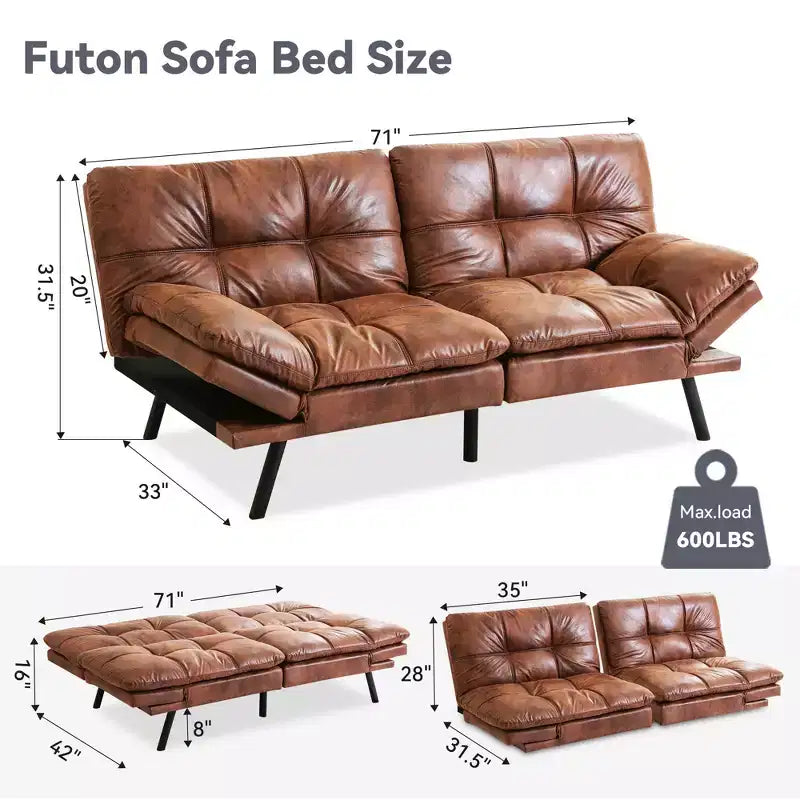 Canapé-lit convertible futon moderne en mousse à mémoire de forme