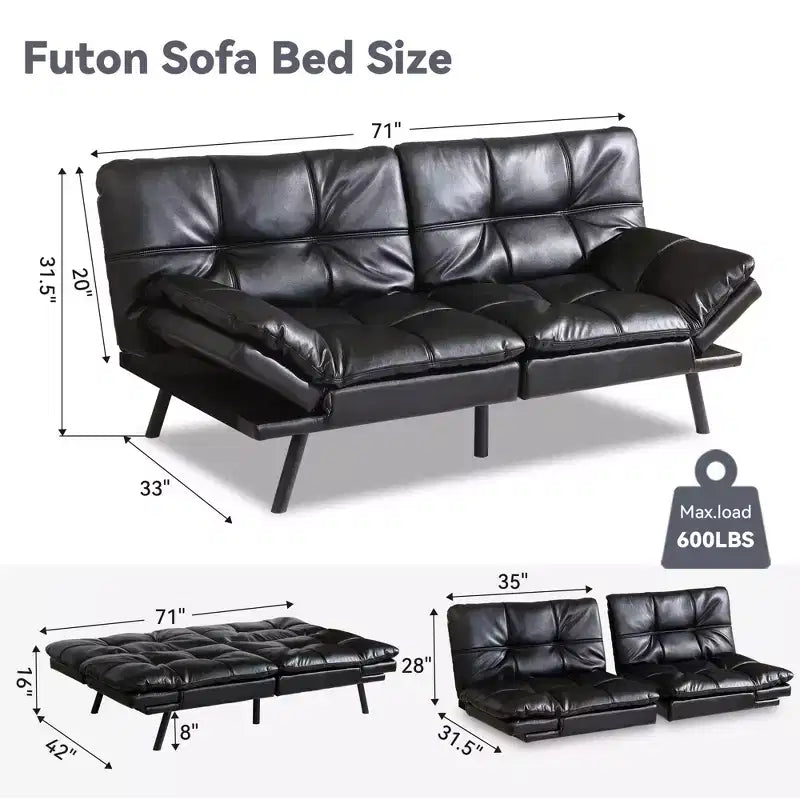 Canapé-lit convertible futon moderne en mousse à mémoire de forme