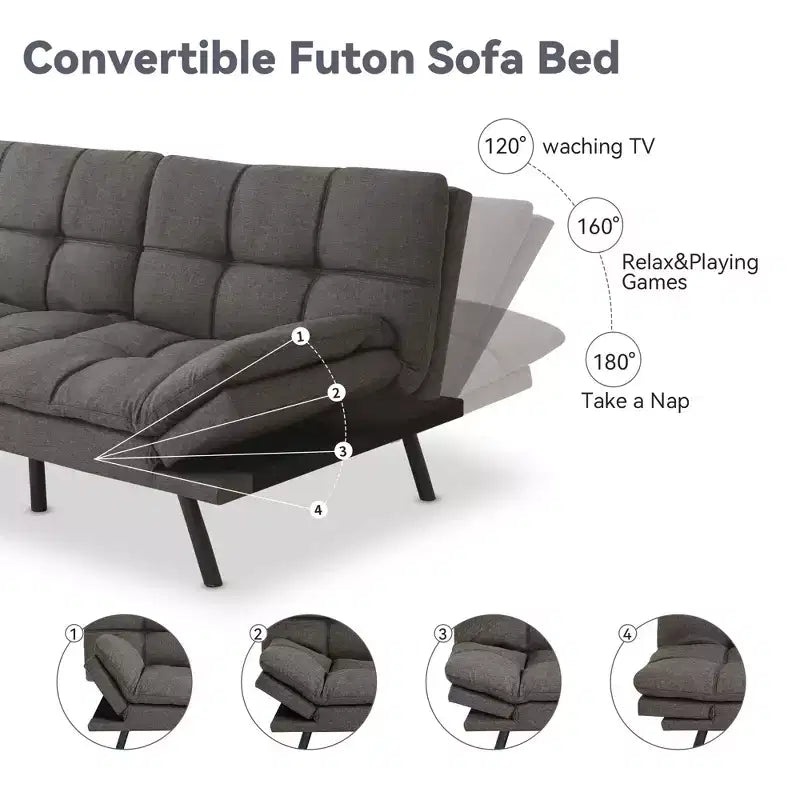 Canapé-lit convertible futon moderne en mousse à mémoire de forme
