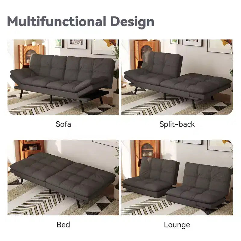 Canapé-lit convertible futon moderne en mousse à mémoire de forme