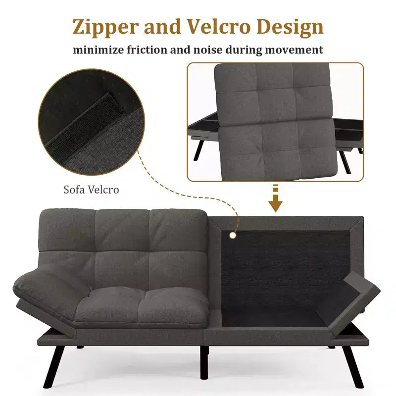 Canapé-lit convertible futon moderne en mousse à mémoire de forme