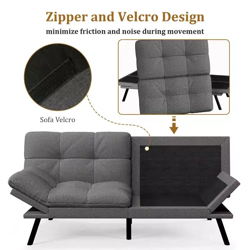 Canapé-lit convertible futon moderne en mousse à mémoire de forme