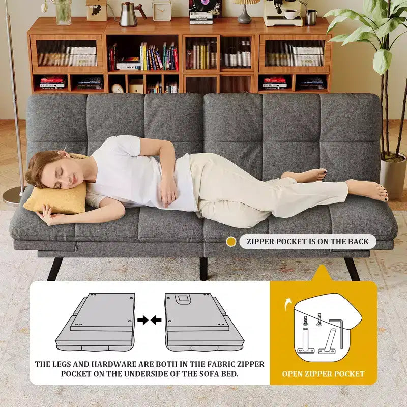 Canapé-lit convertible futon moderne en mousse à mémoire de forme