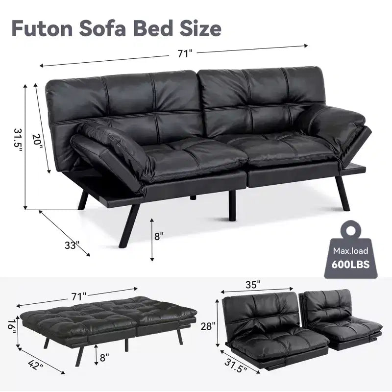 Canapé-lit convertible futon moderne en mousse à mémoire de forme
