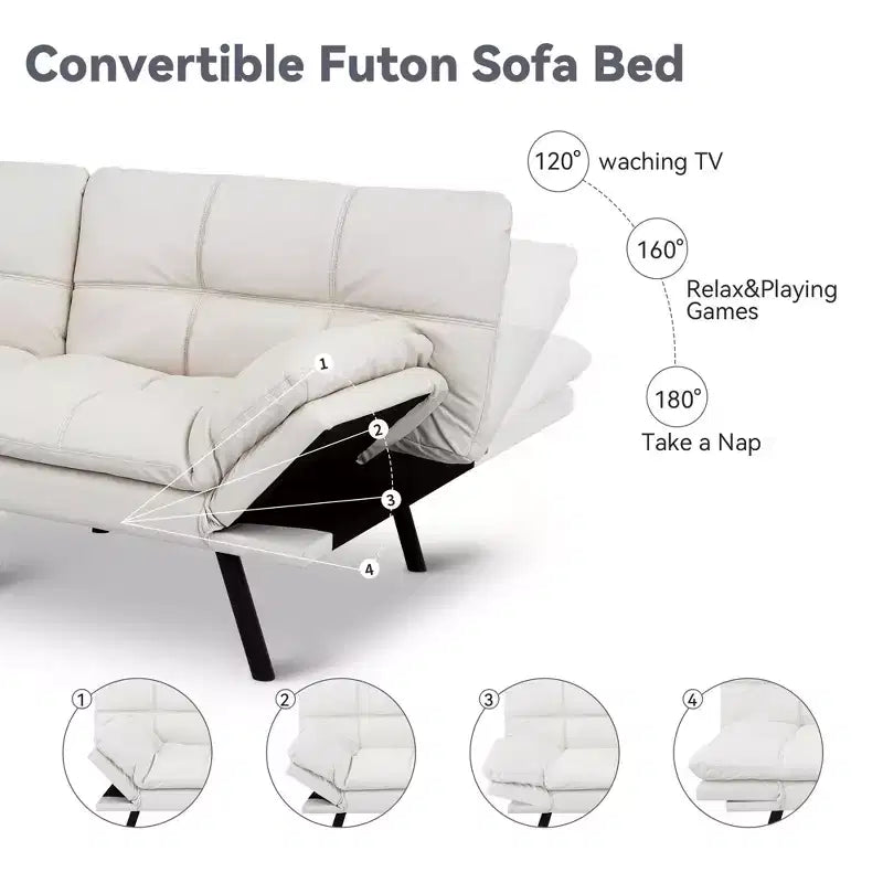 Canapé-lit convertible futon moderne en mousse à mémoire de forme
