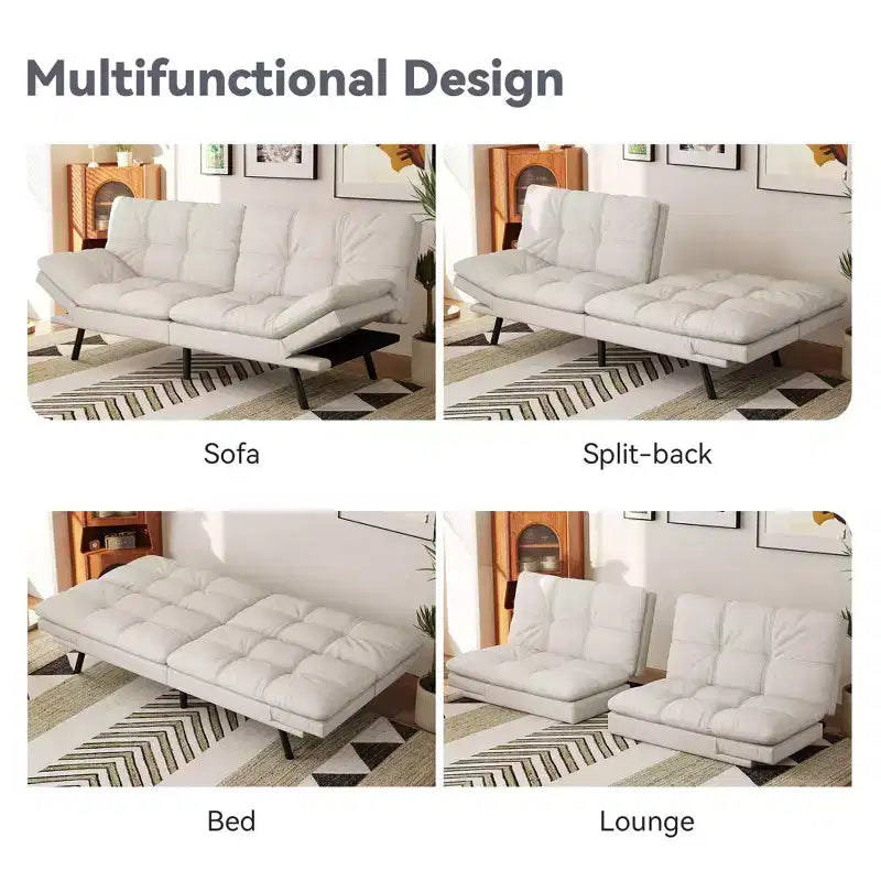 Canapé-lit convertible futon moderne en mousse à mémoire de forme