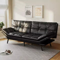 Dyonery 71 Convertible Futon Sofa Bed Modern Memory Foam Futon Couch with Detachable Cushion Adjustable Backrest & Armrest