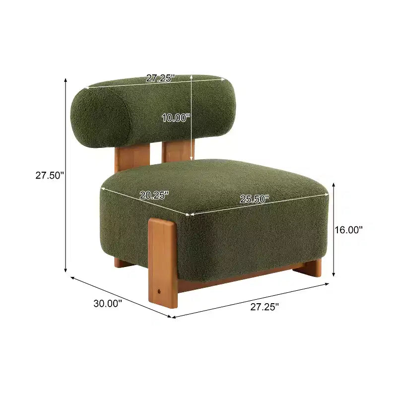 Fauteuil d'appoint sans accoudoirs Boucle en bois massif