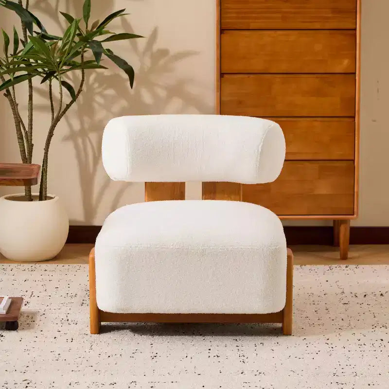 Fauteuil d'appoint sans accoudoirs Boucle en bois massif
