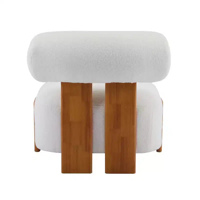 Fauteuil d'appoint sans accoudoirs Boucle en bois massif
