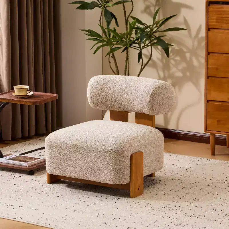 Fauteuil d'appoint sans accoudoirs Boucle en bois massif