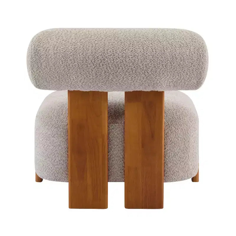 Fauteuil d'appoint sans accoudoirs Boucle en bois massif