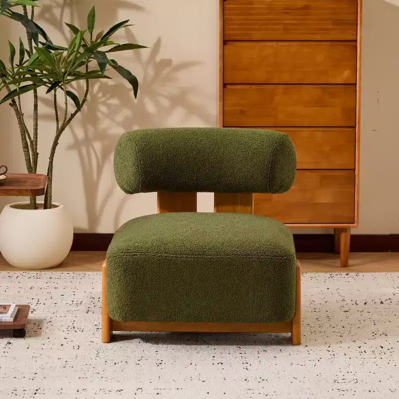 Fauteuil d'appoint sans accoudoirs Boucle en bois massif