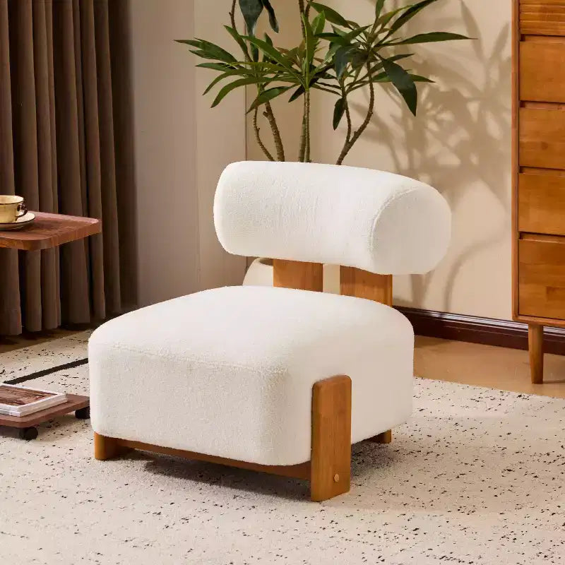 Fauteuil d'appoint sans accoudoirs Boucle en bois massif