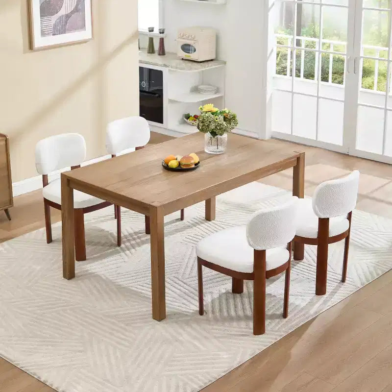 Chaises de salle à manger modernes en bois avec sièges rembourrés élégants sans accoudoirs