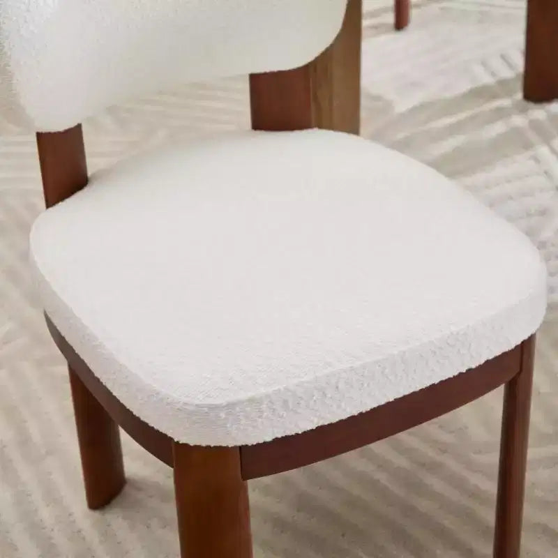 Chaises de salle à manger modernes en bois avec sièges rembourrés élégants sans accoudoirs