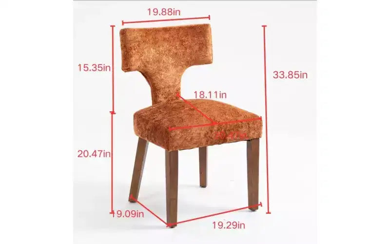 Chaises de salle à manger d'appoint rembourrées en tissu chenille