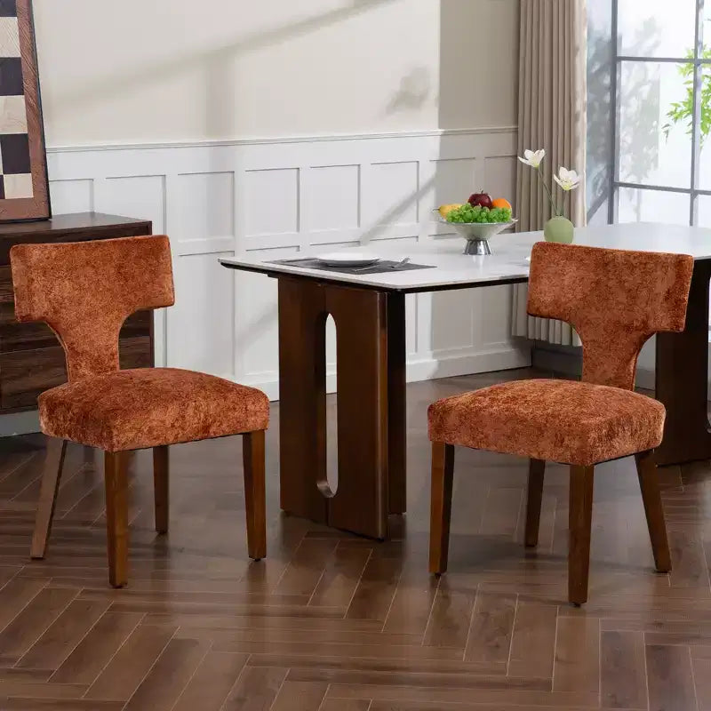 Chaises de salle à manger d'appoint rembourrées en tissu chenille