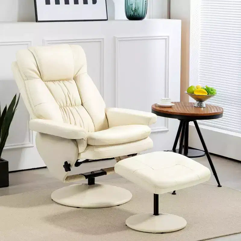 Fauteuil inclinable en cuir PU avec pieds pour salon