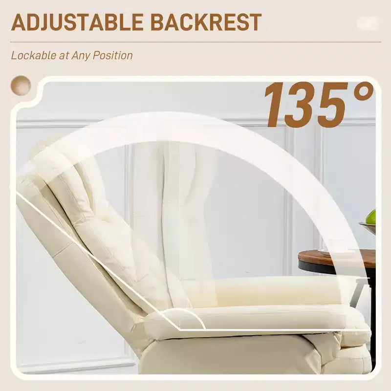 Fauteuil inclinable en cuir PU avec pieds pour salon
