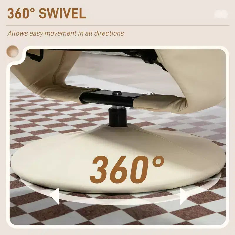 Fauteuil inclinable en cuir PU avec pieds pour salon