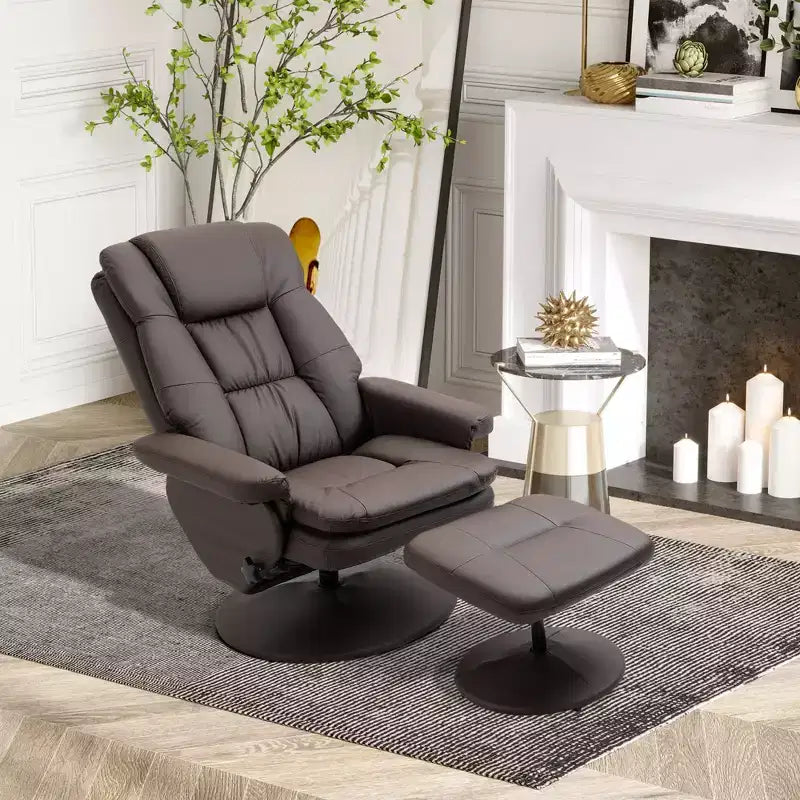 Fauteuil inclinable en cuir PU avec pieds pour salon