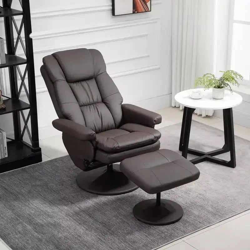 Fauteuil inclinable en cuir PU avec pieds pour salon