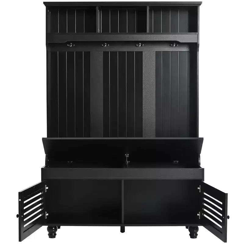 Portemanteau autoportant avec portes persiennes