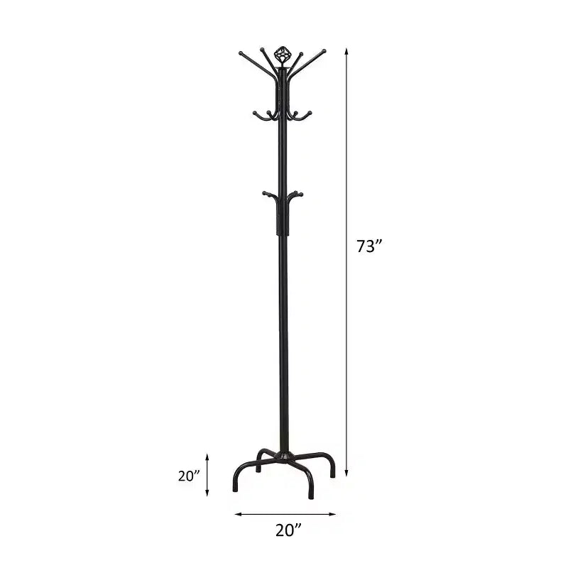 Porte-manteau sur pied en métal élégant, design arbre d'entrée avec rangement
