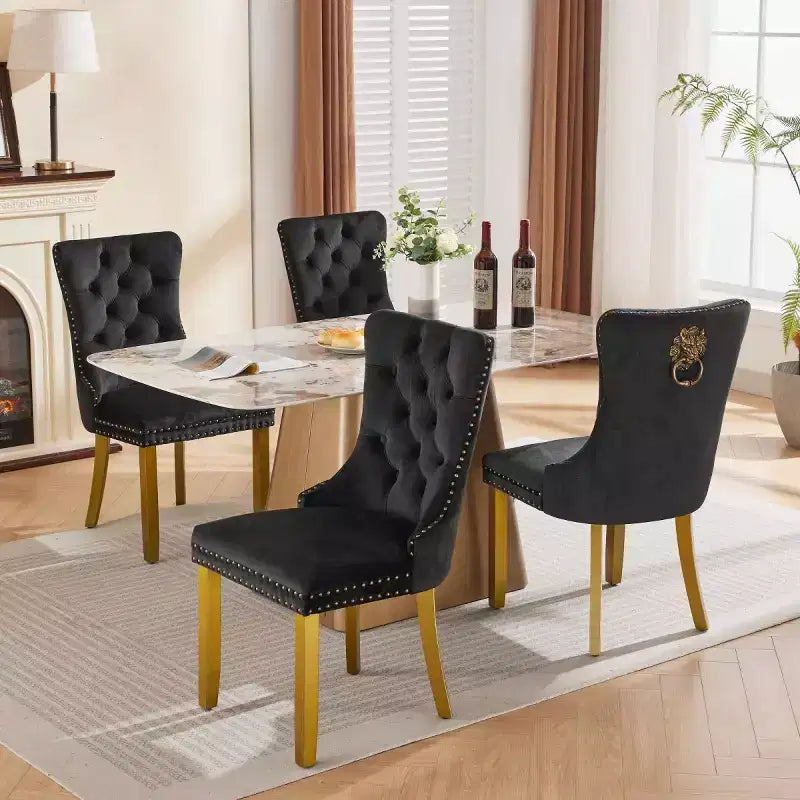 Chaises de salle à manger modernes du milieu du siècle, revêtues de velours
