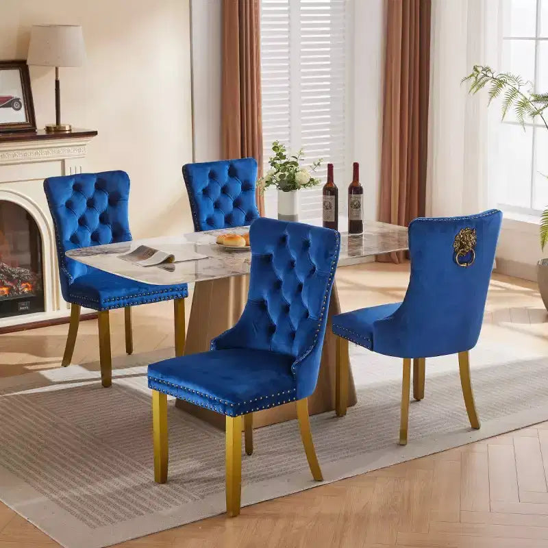 Chaises de salle à manger modernes du milieu du siècle, revêtues de velours