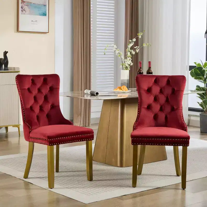 Chaises de salle à manger modernes du milieu du siècle, revêtues de velours