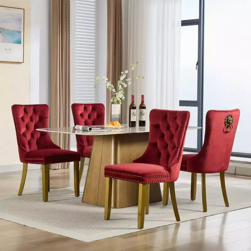 Chaises de salle à manger modernes du milieu du siècle, revêtues de velours