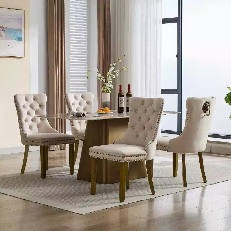 Chaises de salle à manger modernes du milieu du siècle, revêtues de velours