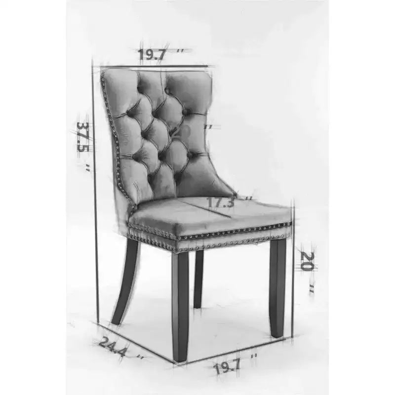 Chaises de salle à manger modernes du milieu du siècle, revêtues de velours