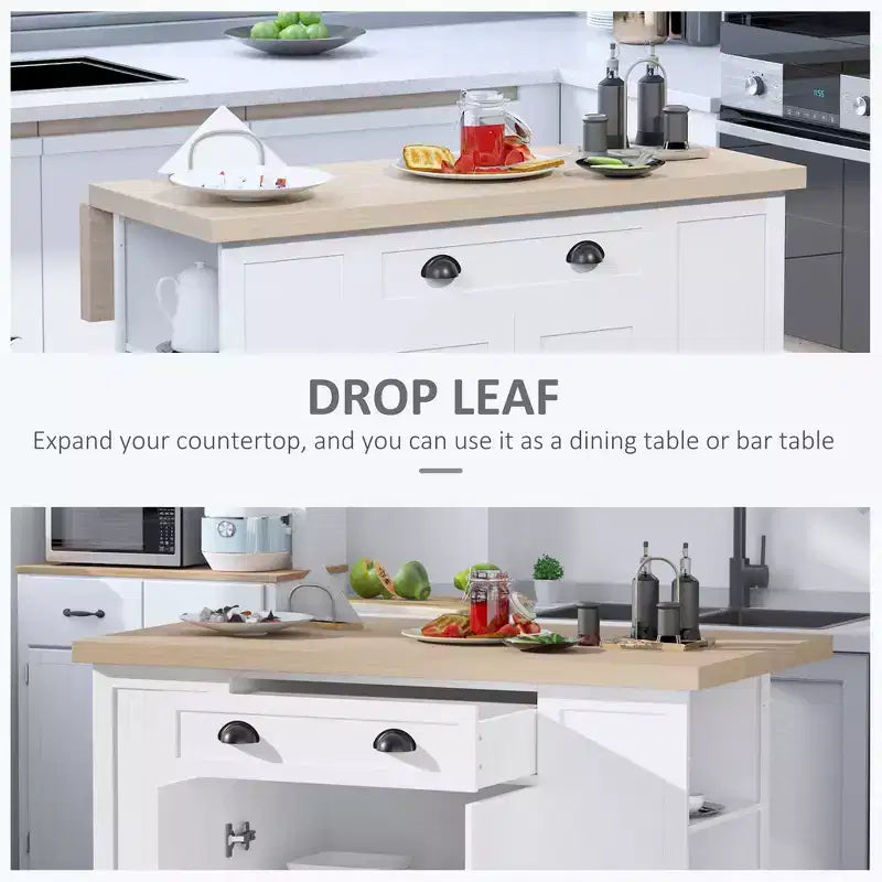 Meuble de rangement pour îlot de cuisine en bois avec comptoir de cuisine, style cannelé