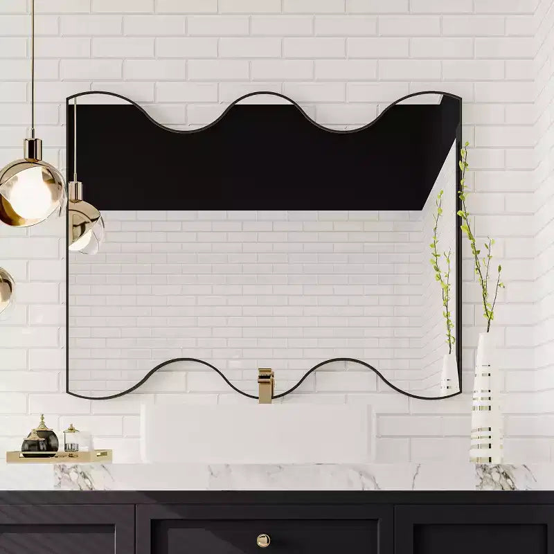 Miroir de Salle de Bain Mural Rectangulaire Moderne pour Coiffeuse