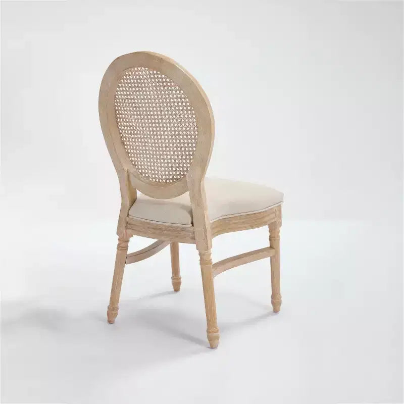 Chaises de salle à manger capitonnées rustiques françaises, chaises de cuisine sans accoudoirs en bois massif