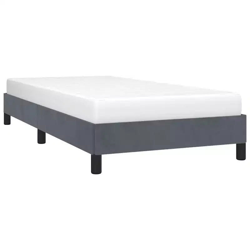 Bed Frame Dark gray Velvet (100% polyester) Plywood Engineered wood