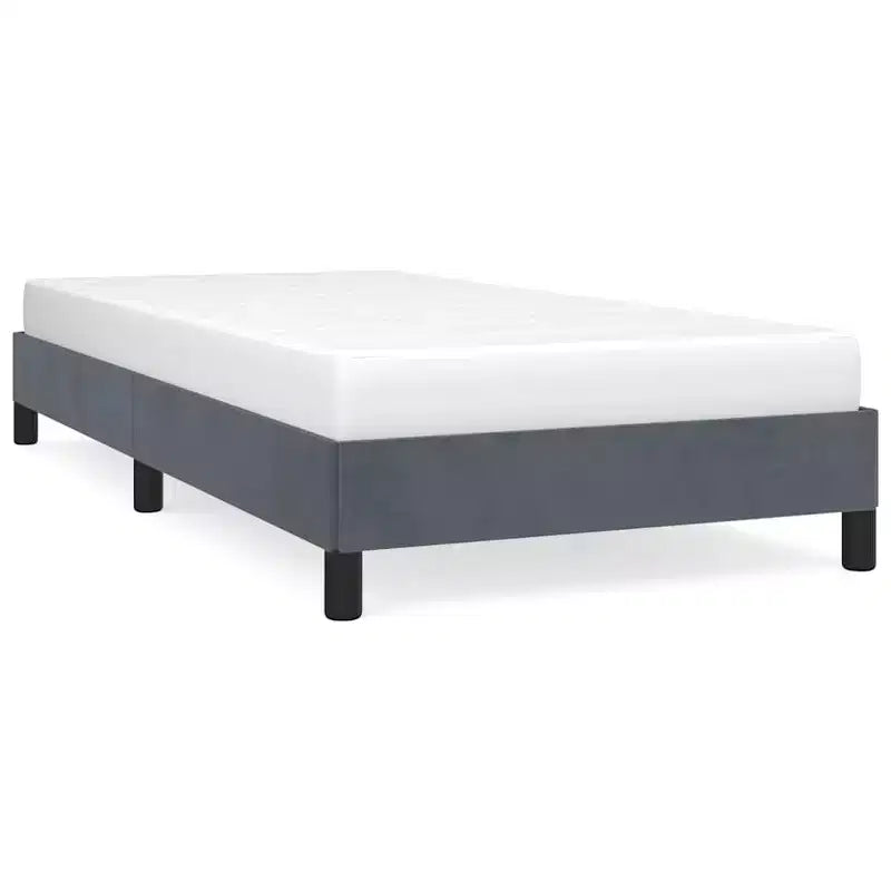 Cadre de lit Velours gris foncé (100 % polyester) Contreplaqué Bois d'ingénierie