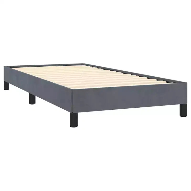 Cadre de lit Velours gris foncé (100 % polyester) Contreplaqué Bois d'ingénierie