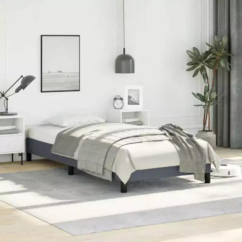 Cadre de lit Velours gris foncé (100 % polyester) Contreplaqué Bois d'ingénierie
