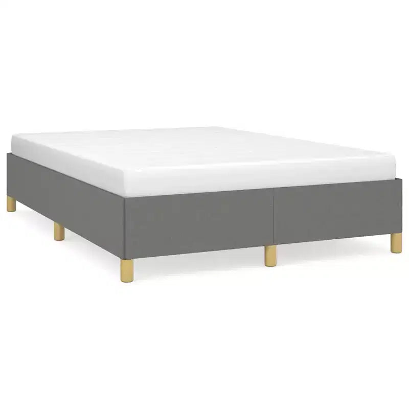 Cadre de lit Tissu gris foncé Contreplaqué Bois d'ingénierie Grand lit
